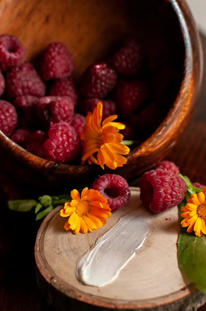 Calendula & Raspberry Herbal Healing Balm for eczema, cracked heels, hard-working hands, and more!