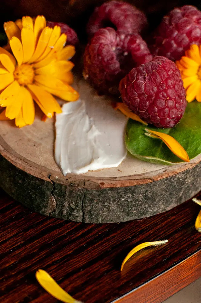 Calendula & Raspberry Herbal Healing Balm for eczema, cracked heels, hard-working hands, and more!